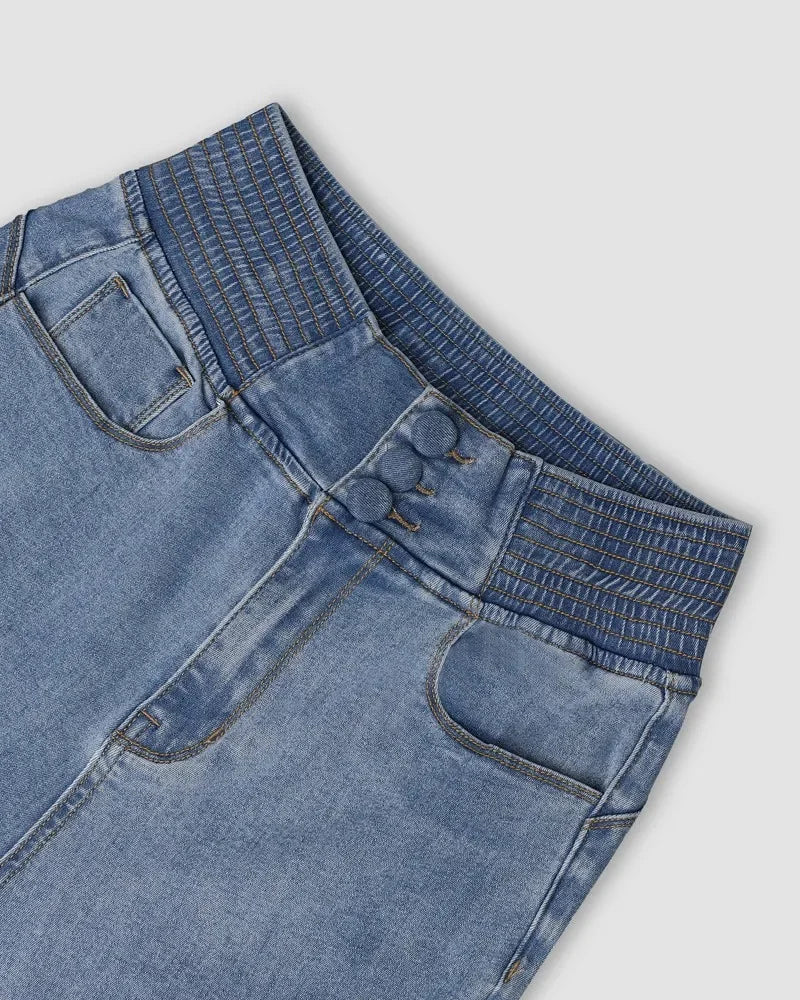 2025 Fashion Straight High Waist Jeans Women Elastic Skinny Denim Pants Y2K Trousers Shaping Butt Lift Slim-fit Jeans Black