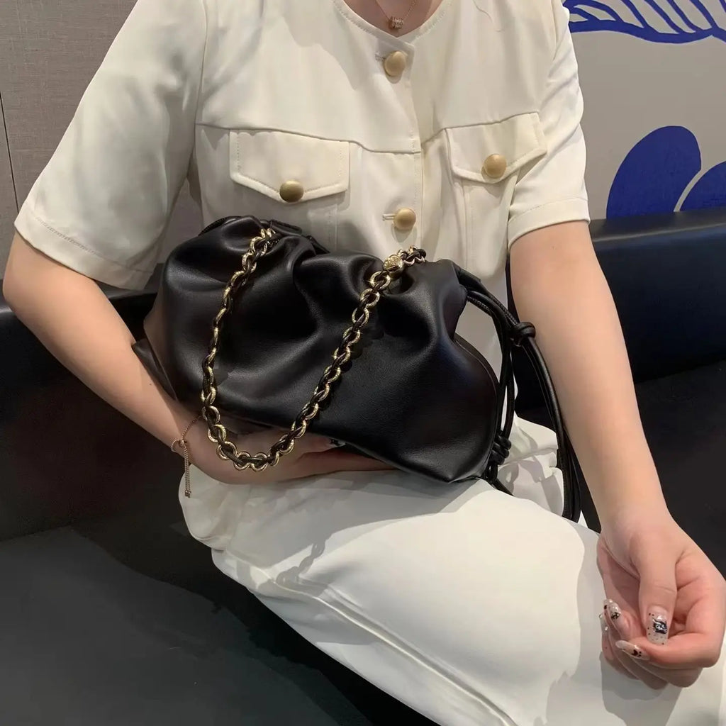 Brand Design Fashion High-grade Texture Leather Cloud Bag Luxury Ladies High Quality Cowhide  Shoulder Crossbody Bags For Women