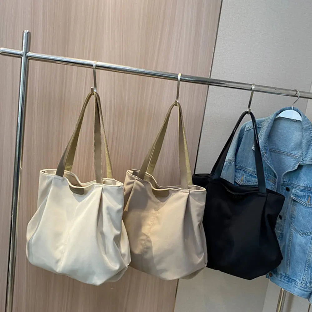 Casual Women's Bag New Large Capacity Canvas Tote Bag Lightweight Women Shoulder Bags Simple Style Female Handbags HJ8396