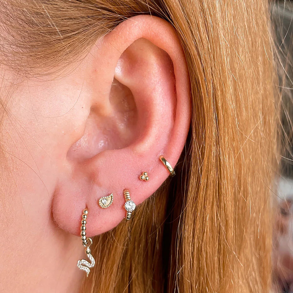 1PC Little Star Moon Snake Crystal Charms Pendant Helix Daith Earrings for Women Hanging Matching Piercing Lobe Tragus Jewelry