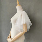 Bridal Sleeves Detachable Pleated for Women Wedding Dress Party Dress Accessories White Black