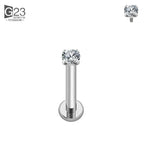 ASTM F136 Titanium 2/2.5/3/4mm CZ Labret Stud 16G Tragus Helix Cartilage Conch Flatback Earlobe Piercing Body Jewelry