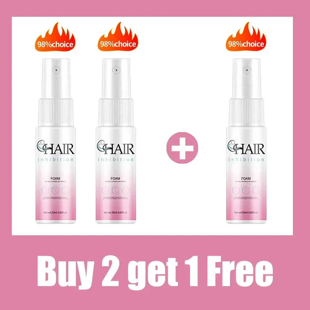 2 Minutes Fast Hair Removal Spray Painless Hair Growth Inhibitor Arm Armpit Leg Permanent Depilatory for Men Women Repair Care