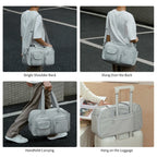 AJI Women Travel Bag Nylon Handheld Travel Bag Carry On Luggage Bag Large Capacity Weekender Gym Sport Holdall Overnight Bag