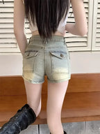 Elasticty Skinny Short Jean Pants Woman Zipper Denim Shorts for Women Designer Trend 2025 Jorts Aesthetic Design XL Streetwear