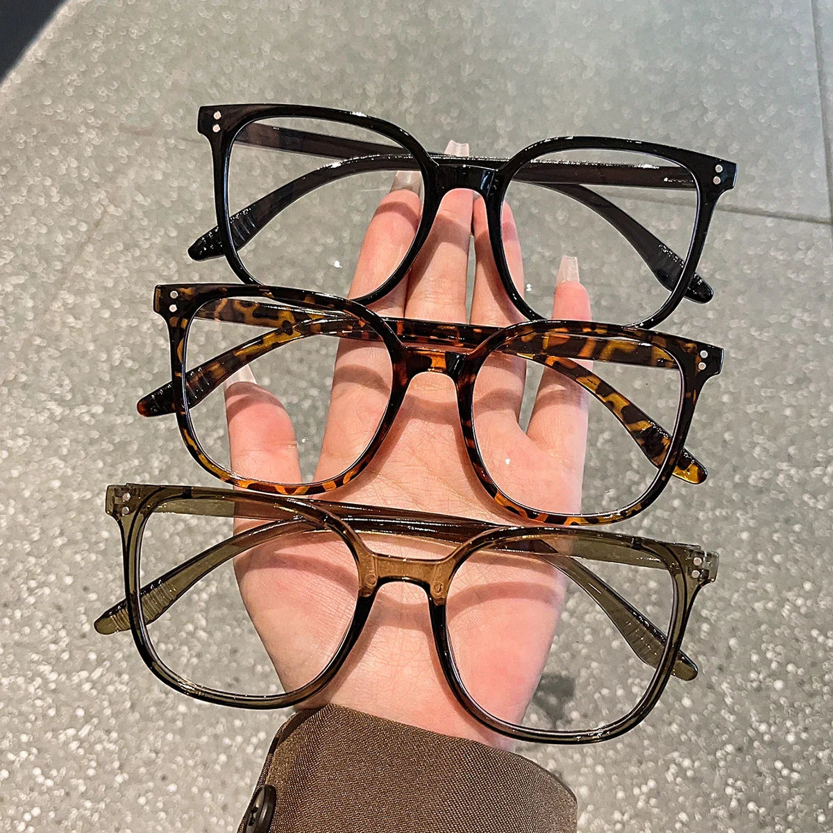 1Pc/3Pcs/4Pcs/6Pcs European and American Classic Popular Square Frame Glasses Set Men's and Women's Fashion Glasses