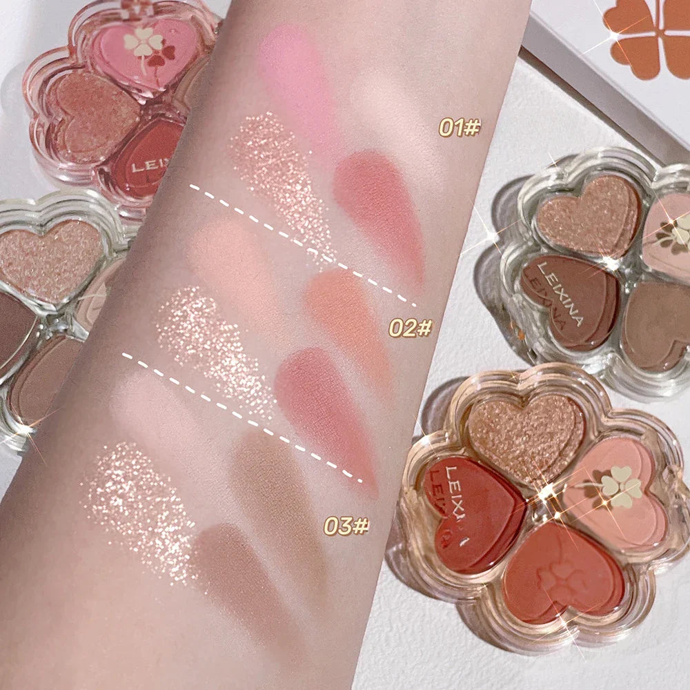 4Color Eyeshadow Palette Blush Eyeliner Eyeshadow Highlight Contour Palette Eyes Makeup Cute Beauty Cosmetics