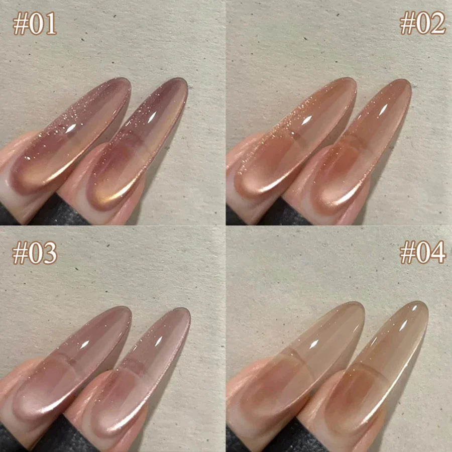 1-3pcs PSK 2025 New Whitening Purple Glass Beads Starry Crystal Nail Art Purple Glass Bead Cat Eye Gel Nail Polish Nail Supplies