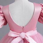 Elegant Girl Fluffy Dress Flower Baby Wedding Ceremony Costume Birthday Outfits White 1st Communion Tutu Gown Kids Gala Clothes