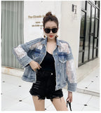 Cotton Denim Coat Women Lace Spring Autumn Ropa Cardigan Jeans Maxi Punk Gothic Bomber Jacket Windbreaker Y2k Jackets Korean