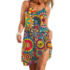 Ethnic Style Women's Slip Dress Bohemain Beach Skirt Summer Woman Casual Clothing Daily Wear Loose Dresses Lady Cool Holiday Top