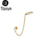 Chain Earring with Labret Ear Stud ASTM G23 Titanium Piercing Nose Ring Cartilage Helix Daith Punk Lip Piercing Body Jewelry 16G