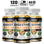 Digestive Enzyme Supplement, Beneficial Bacteria Support Immune, Digestive & Cardiovascular Health, 60 Capsules