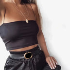 2024 Summer Women's Crop Top Sexy Elastic Cotton Camis sleeveless Short Tank Top Bar