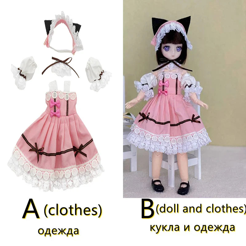 30cm Two-dimensional Doll Comic Face 1/6 Bjd Doll or Dress Up Clothes Children's Girl Birthday Gift Toys Kids Toys