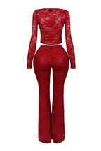 2025 Women's Set Long Sleeve Lace See Through Shirt + Long Pants Street Evening Sexy Two 2Piece Sets Outfits Tracksuit