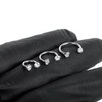 1PC Titanium Nose Horseshoe Ring Nose Septum Piercing Prong Set Round Zircon Ear Cartilage Tragus Daith Body Piercing Jewelry