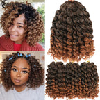 1- 5 Packs 8 inch Jumpy Wand Curl Jamaican Bounce Crochet Hair Natural Black Wand Curls Crochet Hair Short Curly Crochet Braids