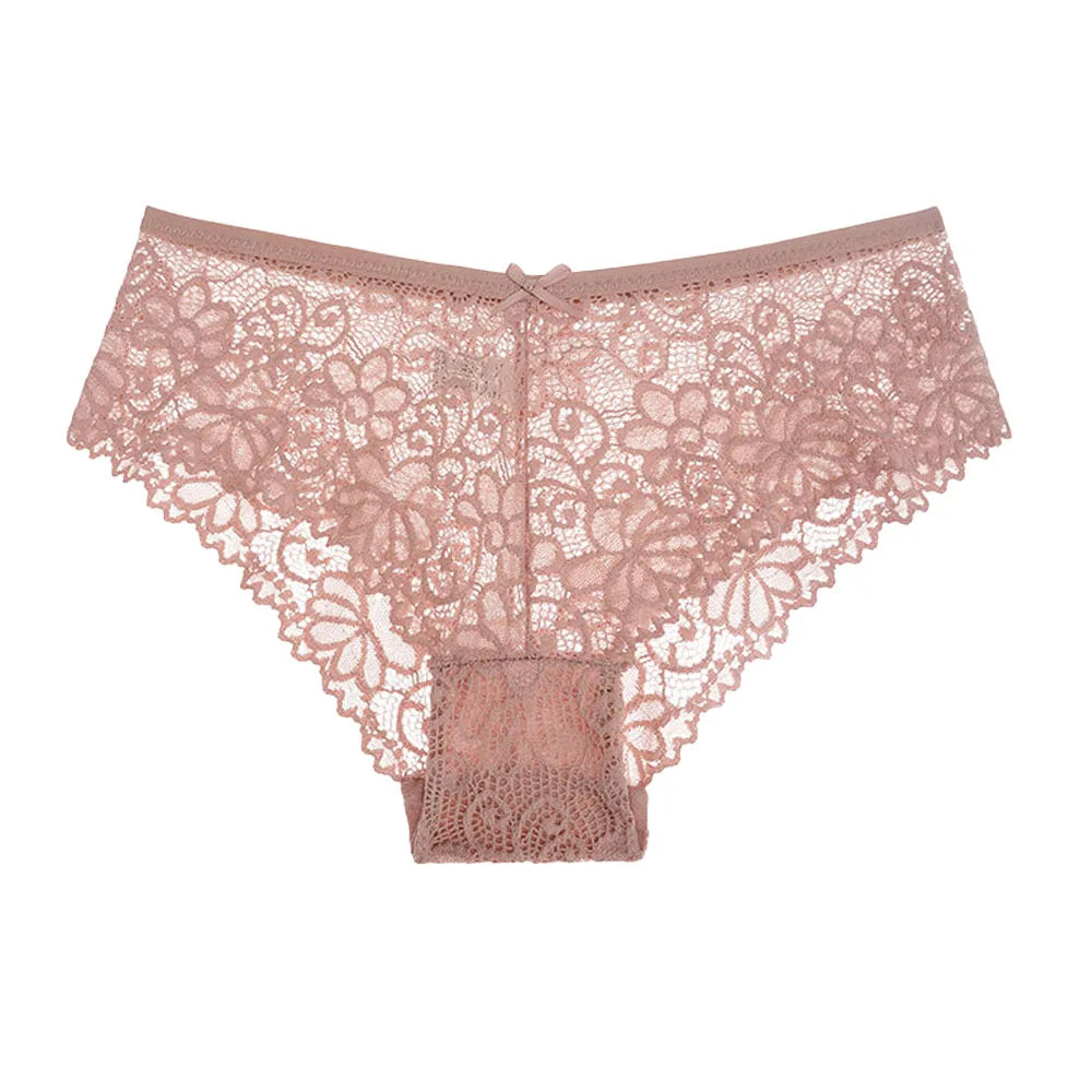 5 PCS/Set Mesh Briefs M-2XL Lace Panties Sexy Transparent Underwear Low Rise Panties Girls Intimates Lingeri