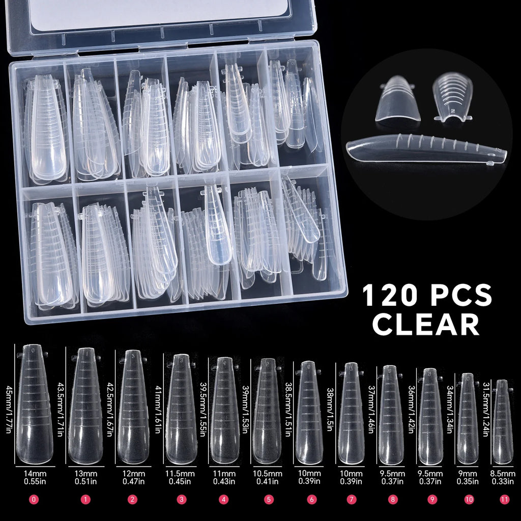 120Pcs Nail Forms For UV Gel Quick Building Extension Top Molds Dual Forms Acrylic Nail Art Tips Nails Accessories Tools