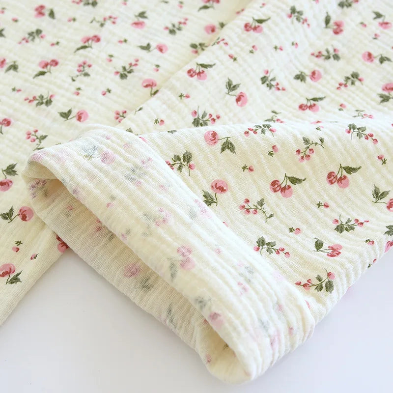 2025 Spring and Autumn Women's Pajama Set 100% Cotton Crepe Long sleeved Pants Two piece Cute and Sweet Home Fury Set Ladies