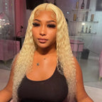 Deep Wave 13x6 HD Lace Frontal Human Hair Wig 30 40 Inch Curly 613 Honey Blonde Water Wave 13x4 Lace Front Wigs For Women 250%