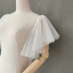 Bridal Sleeves Detachable Pleated for Women Wedding Dress Party Dress Accessories White Black