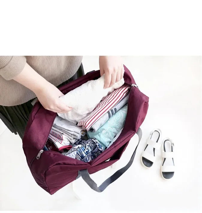 1-piece foldable travel bag, weekend travel bag, gym bag, suitable for airline carry on luggage bag, business travel storage bag