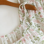 2025 Japanese Summer New Women's Pajama Set 100% Cotton Crepe Cloth Ladies Suspender+Shorts Two Piece Home Furnishing Set