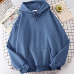 Autumn Casual Women's Solid Hoodie Comfortable Strecth Sweatshirts Loose Pocket Warm Clothes Fashion Street Female Pullovers