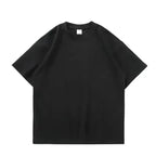 Black White GSM 500g Heavy Duty Cotton Plus Size T-Shirt Crew Neck Men's Short Sleeve Three Needles Half Sleeve Tee