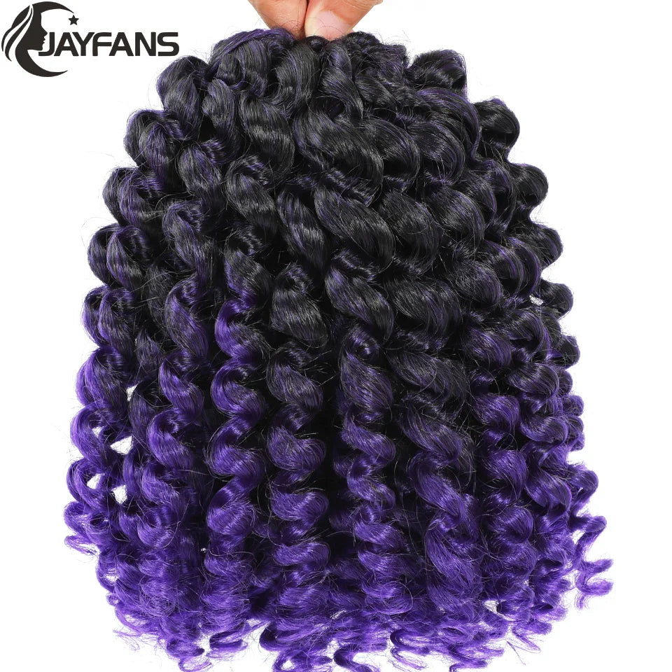 1- 5 Packs 8 inch Jumpy Wand Curl Jamaican Bounce Crochet Hair Natural Black Wand Curls Crochet Hair Short Curly Crochet Braids