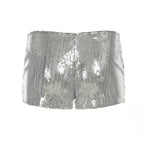 CIBBAR Party Style Skinny Sequin Shorts Solid Low Rise Slim-fitting Short Pants for Women y2k Aesthetic Streetwear Shorts Summer