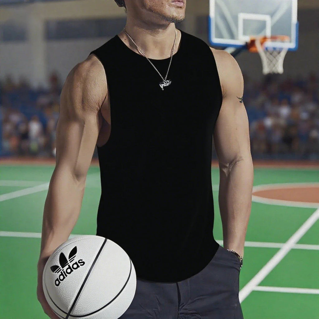 2025 New Summer Marathon Quick Dry Sports Tank Top Men's Sleeveless Tank Top Running Training Basketball Loose Fit Tank Top