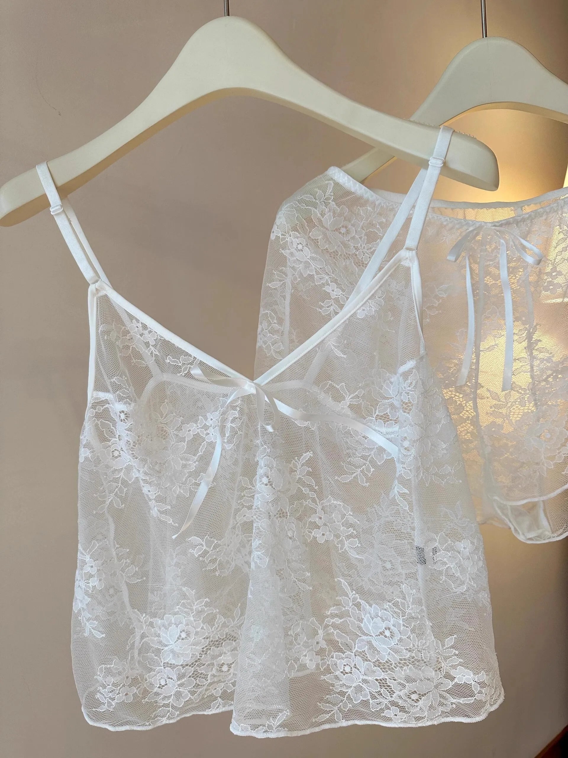 ElyraLux Women Harness Pajama Suspender Shorts for Women Pajamas Set Lace Silk Lingerie Pyjamas Shorts Set Pink lace pajamas