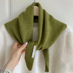 British Korean Style Niche Wool Knitted Triangular Scarf Women Headscarf Knitted Scarf Multi-functional Warm Knitted Scarf