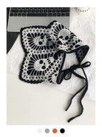 Halloween Costume Skeleton Ghost Bat Spider Web Personalized Knitted Crochet Headband Female Photo Photo Triangle Scarf Trendy