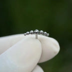 ASTM F136 Titanium Mirror Polish 7 Beads Cluster 16G Labret Cartilage Helix Conch Monroe Tragus Piercing Body Jewelry