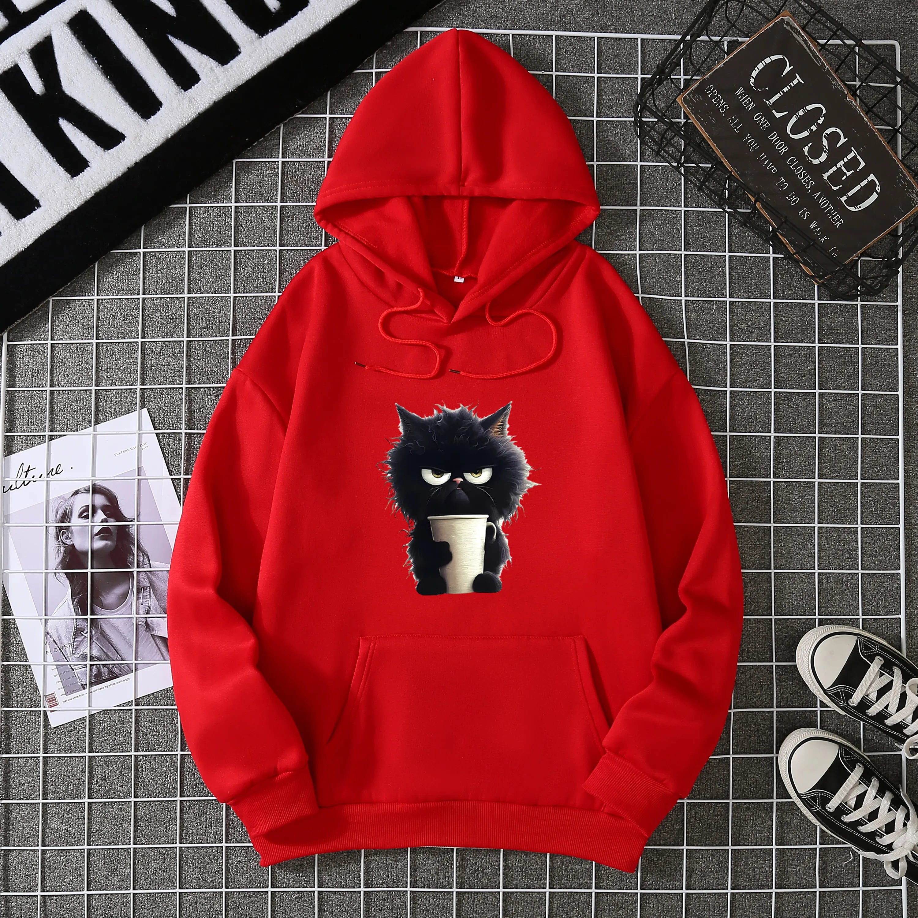 2025 Winter New Women's Hoodie High Street Unisex style Double Pockets Sweatshirts Outerwear Plus-Size Women's Clothing CYXX236