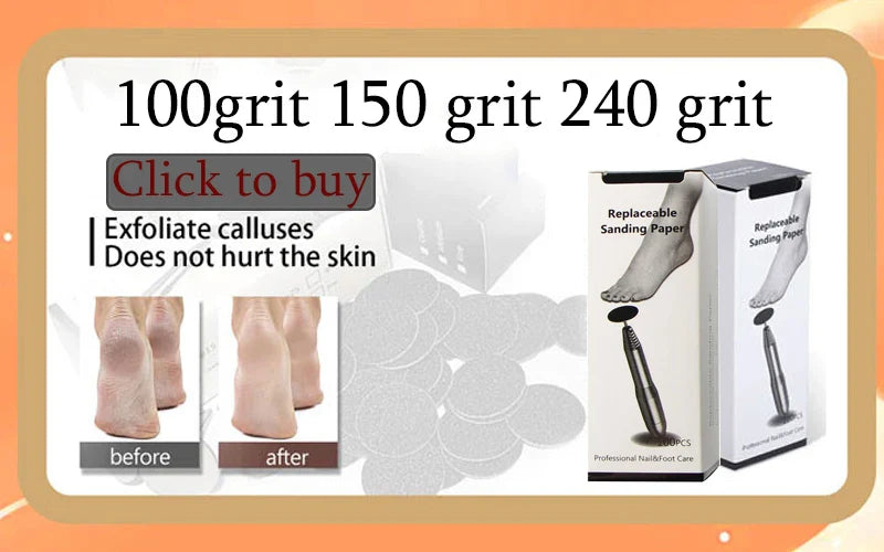 Disc For Pedicure Cuticle Callus Remove Tool For Electric Foot File Callus Hard Dead Skin Pedicure Tools Replaceable Sandpaper