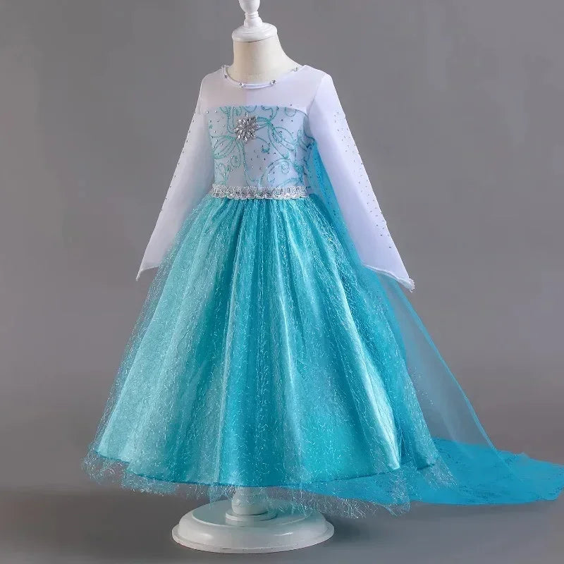 Elsa Dress for Girls 3-10Y Birthday Role Elsa Princess Dress For Kids Halloween 2024 Carnival Easter Party Cosplay Girls Costume