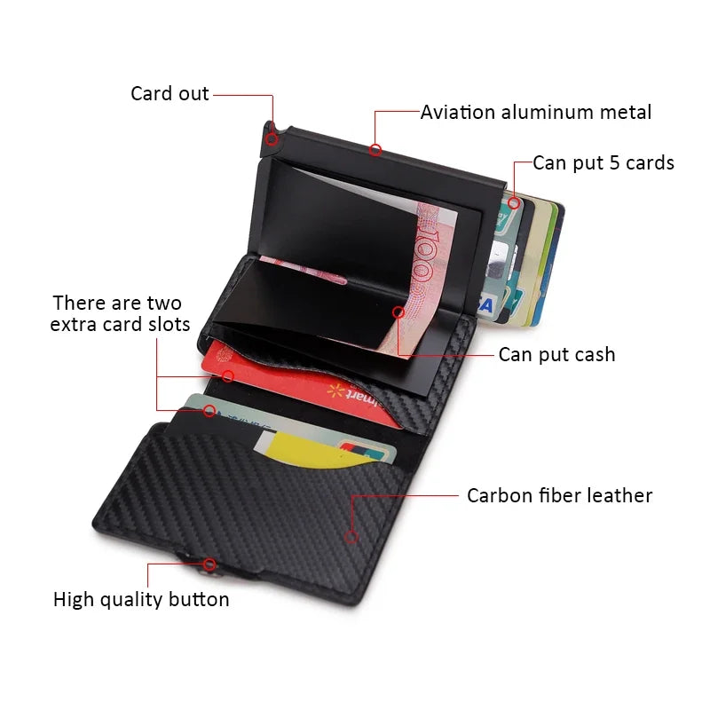 Anti Thief Rfid Credit Card Holder Wallet Men Women Smart Minimalist Wallets Slim Bank Cardholder Case Bag Purse Carteras Choice