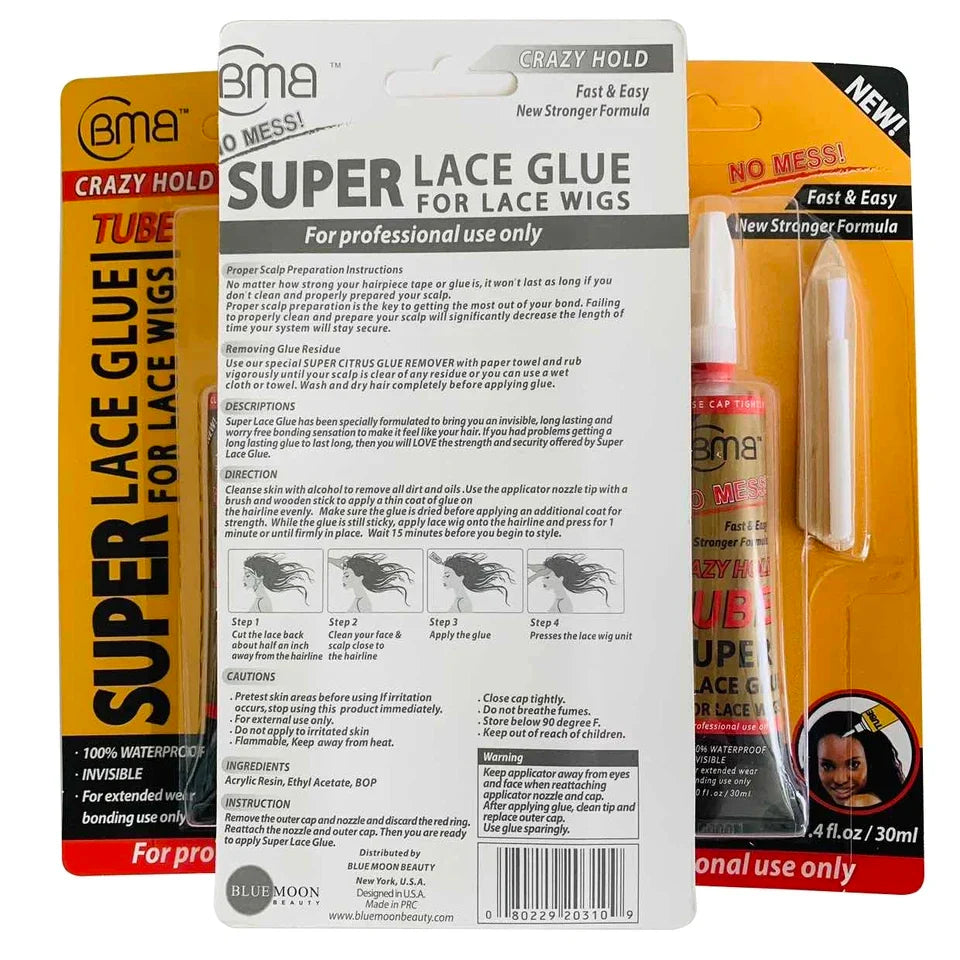 BMB Crazy Hold TUBE Super Lace Glue For Lace Wigs Waterproof Invisible Bonding Glue Replacement Adhesive Strong Hold Hair Glue