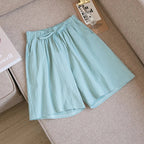2024 Women Cotton Shorts,Summer Casual Solid Two Pockets shorts high waist loose shorts for girls Soft Cool female shorts