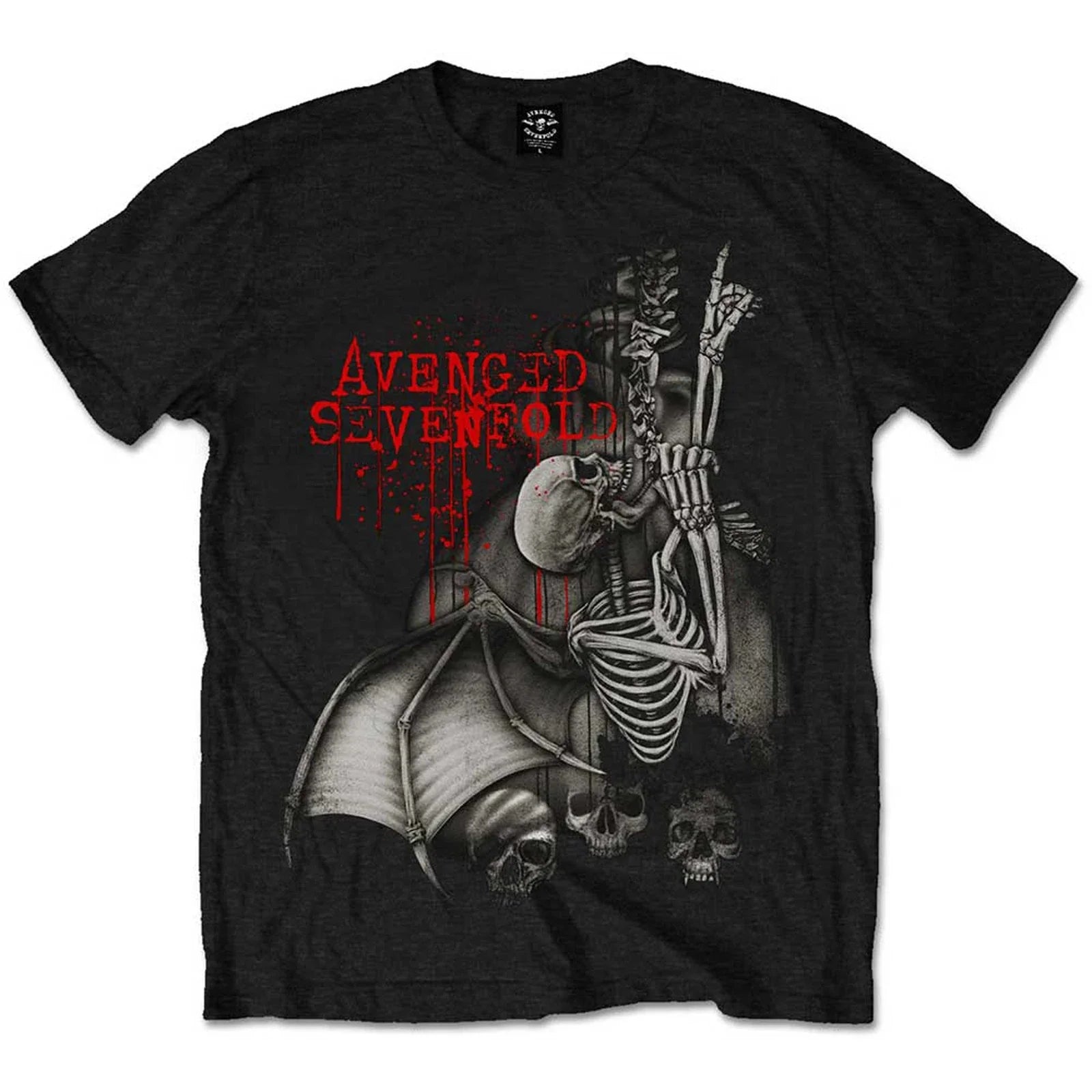 Avenged Sevenfold 2011 Nightmare across Europe T shirt 2 side Men Women Summer Men's T-Shirt Black Crew Neck Cotton Tee