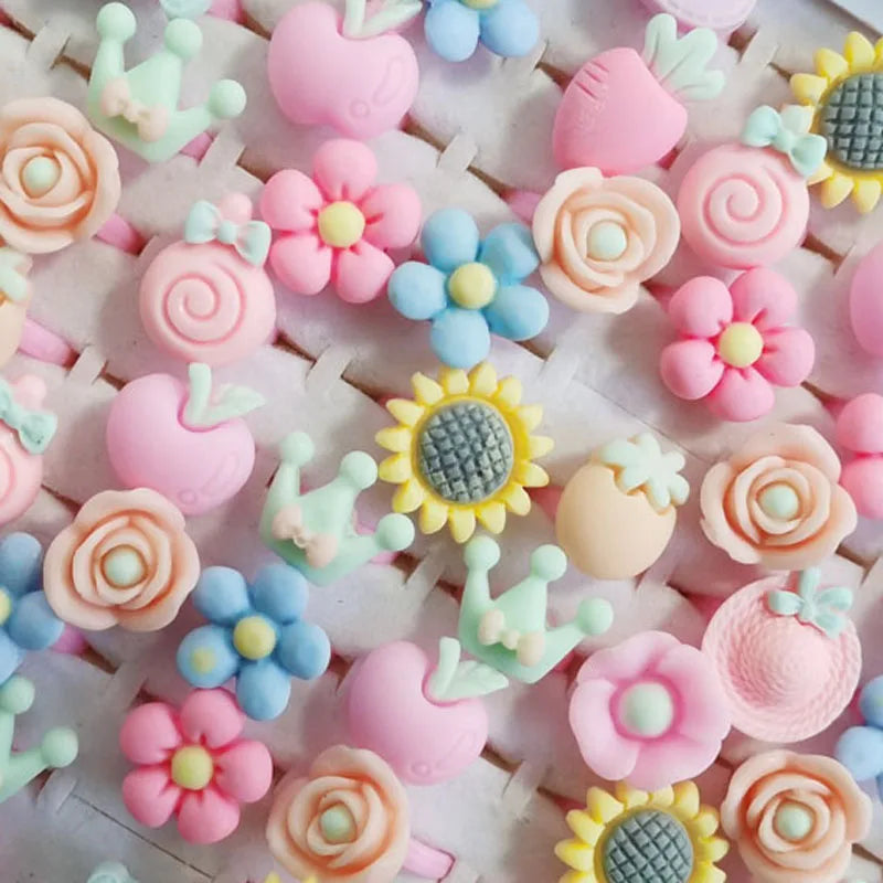 10pcs/lot Children's Cartoon Rings Candy Flower Animal Bow Shape Ring Set Mix Finger Jewellery Rings Kid Girls Toys Anillo