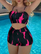 2025 Print High Waist String Two Piece Bikini Women Swimwear Female Swimsuit Bathers Bathing Swimming Suit Beachwear Summer
