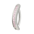 ASTM F136 Titanium PIERC Reverse Curved Clicker Navel Barbell Shiny CZ Sexy Belly Button Rings Bellybutton Sexy Piercing Jewelry