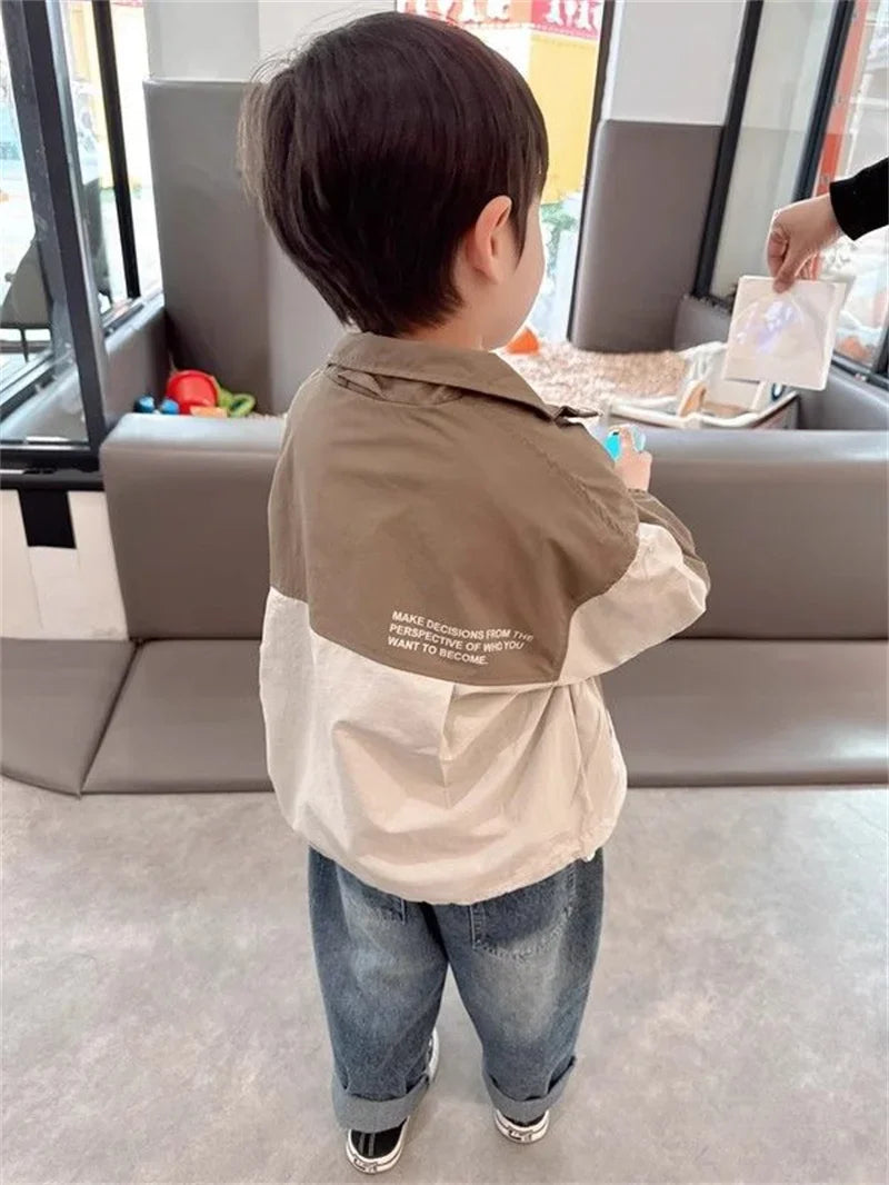 Boys Coat New Spring Autumn Children Jackets Kids Casual Windbreaker Outerwear Teenager Patchwork Fashion Clothing 2-10Y