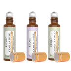 EUQEE 3PCS Fragrance Oils Roll-On Long Lasting Scent Coconut & Vanilla White Musk Baby Powder Fresh Linen Oud Wood Amber Romance